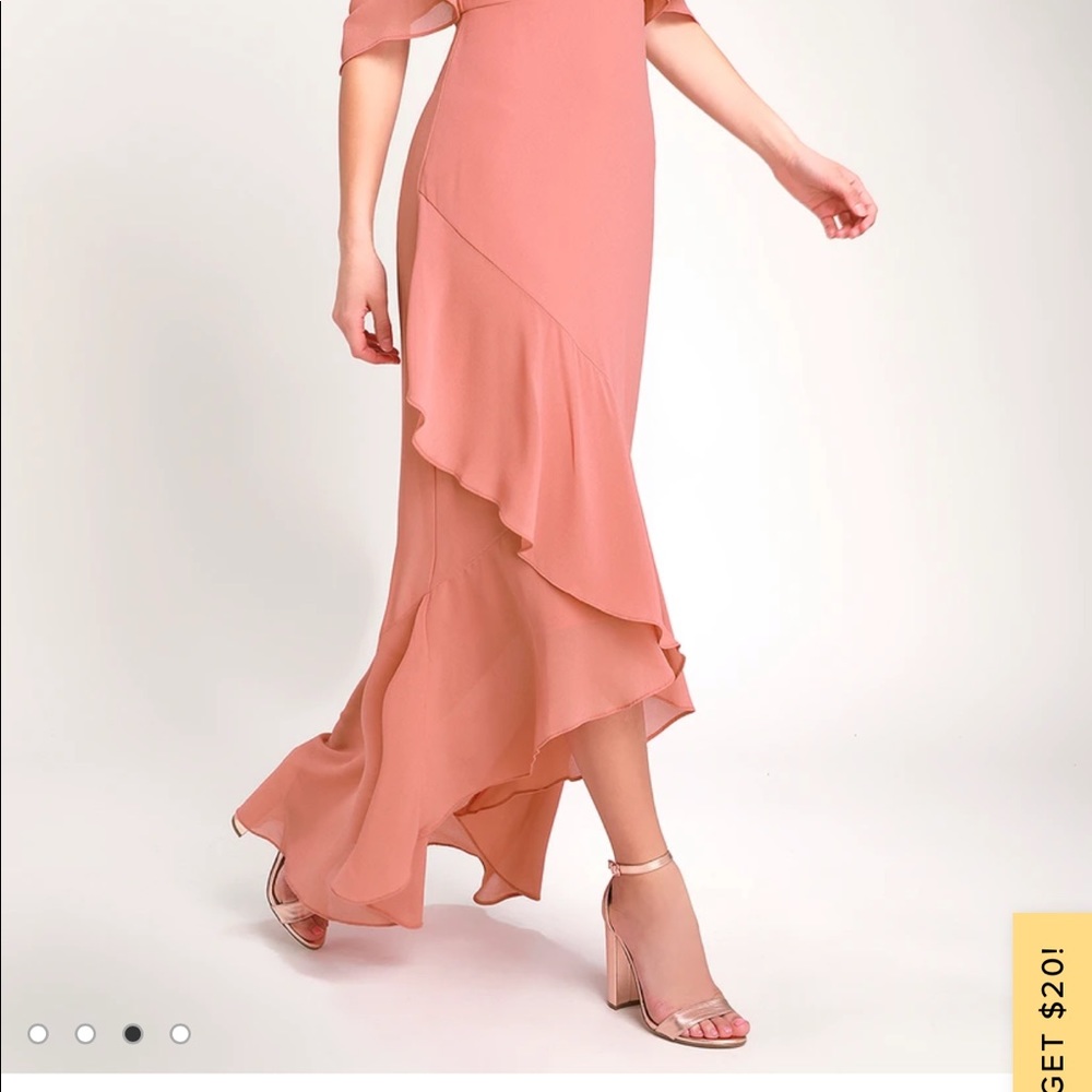 Caden Rusty Rose Off-the-Shoulder Ruffled Maxi - Picture 6 of 7